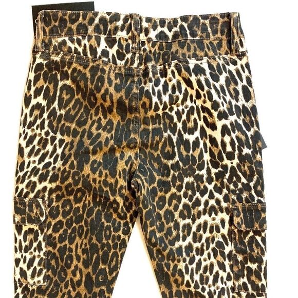 NEW SOFT Ashley Mason Cargo Skinny Leopard Print Pants 30” waist Pockets! - Picture 4 of 8